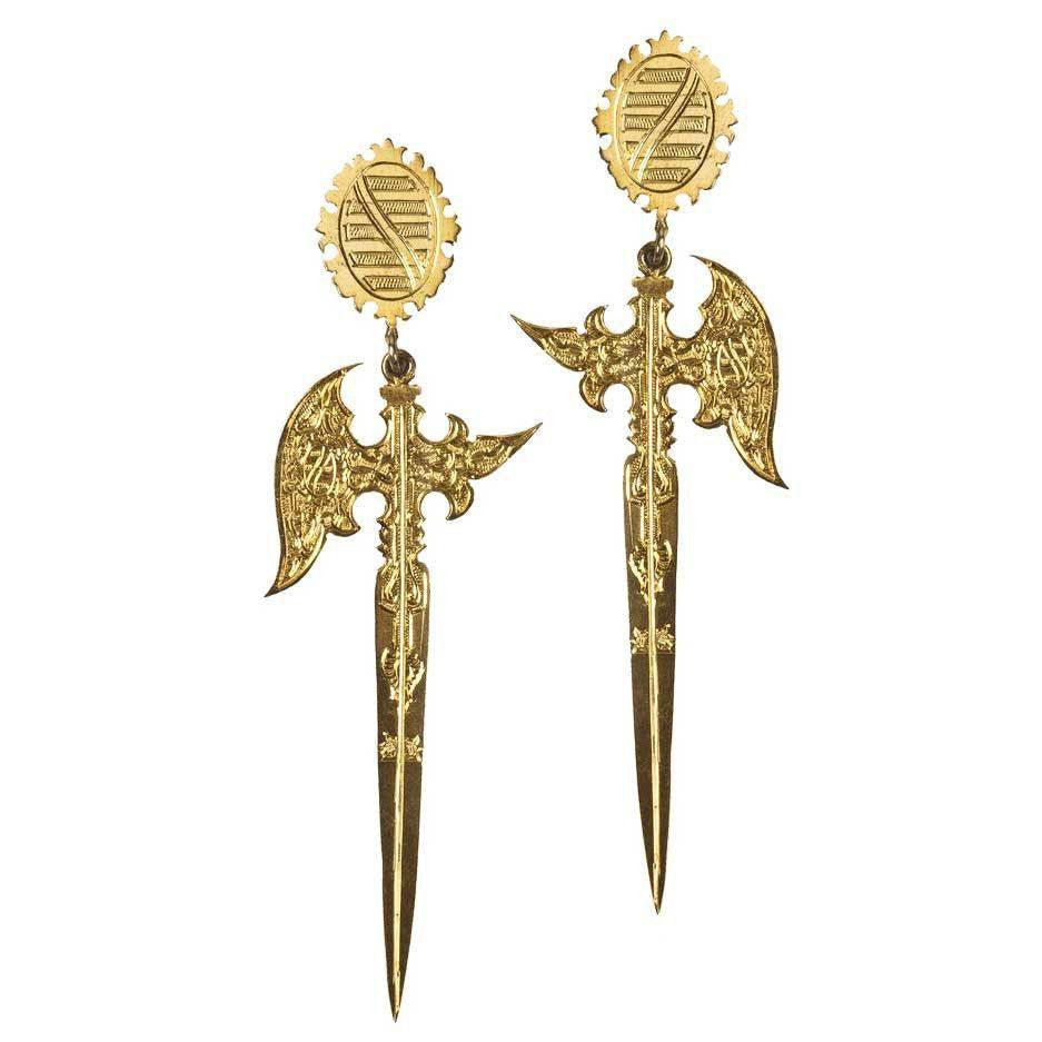 16th Century Saxon Knife Inspired Earrings - Small