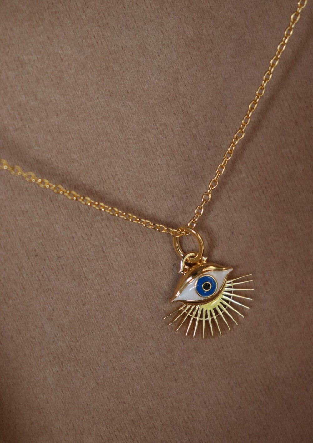 Evil Eye Necklace/ 18K Gold Filled Dainty Necklace - Etsy