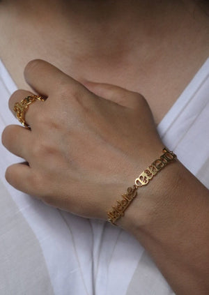 Classic Custom Arabic Two Name Bracelet Bangle Women Couple Gold Stainless  Steel Nameplate Personalized Bangles Handmade Jewelry - Customized Bangles  - AliExpress