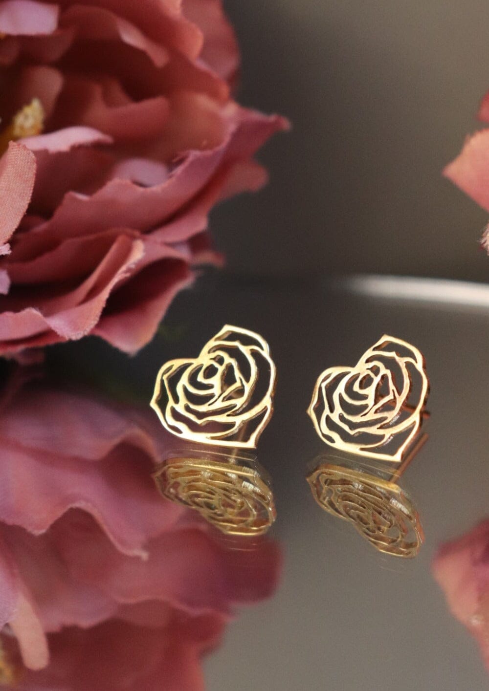 Rose shaped deals earrings