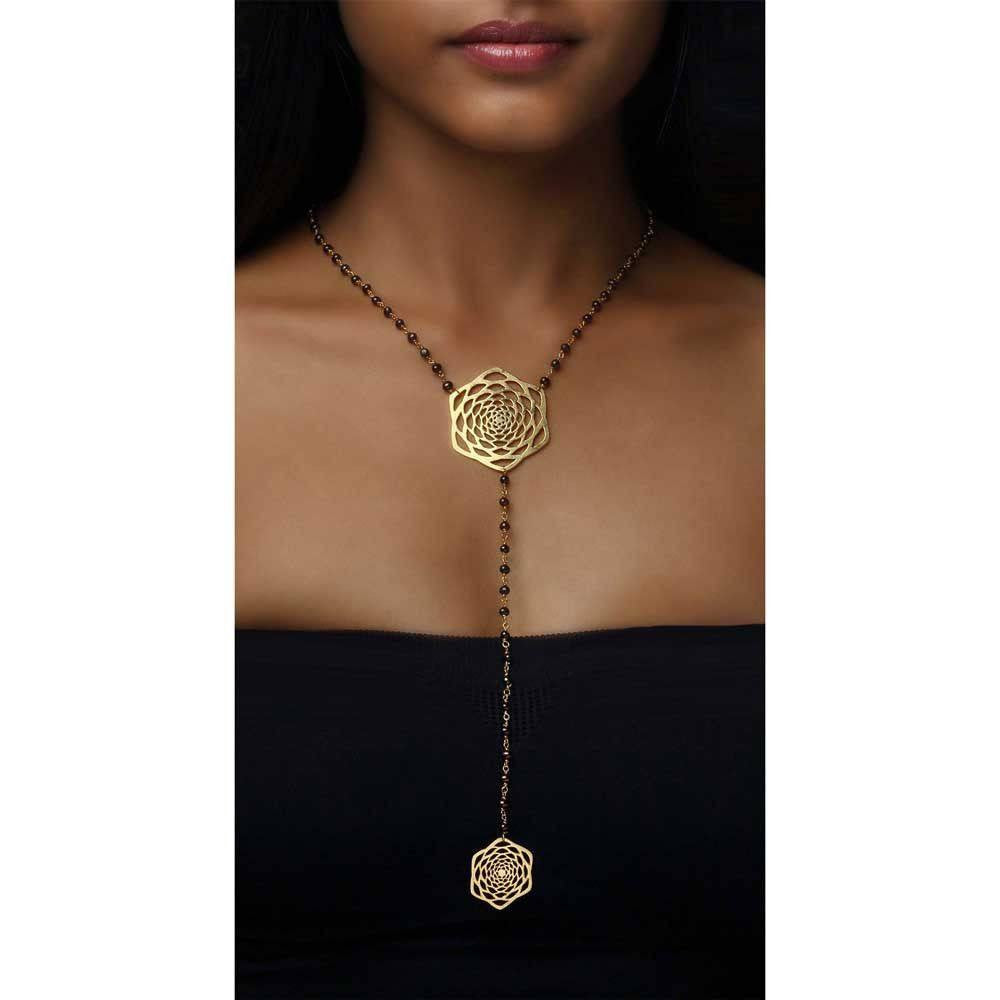 Lotus Fractal Lariat Necklace