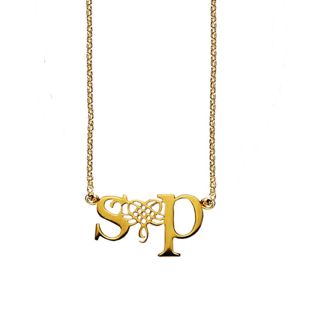 Initials Necklace with Heart