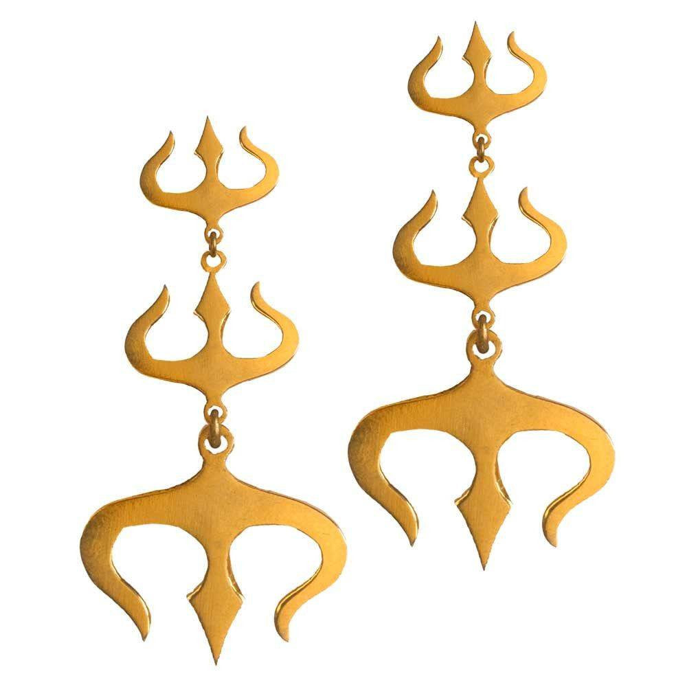 3 Layered Trishul Earrings