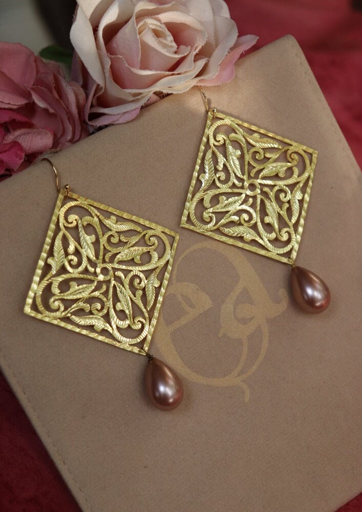 Byzantine Square Earrings - Large