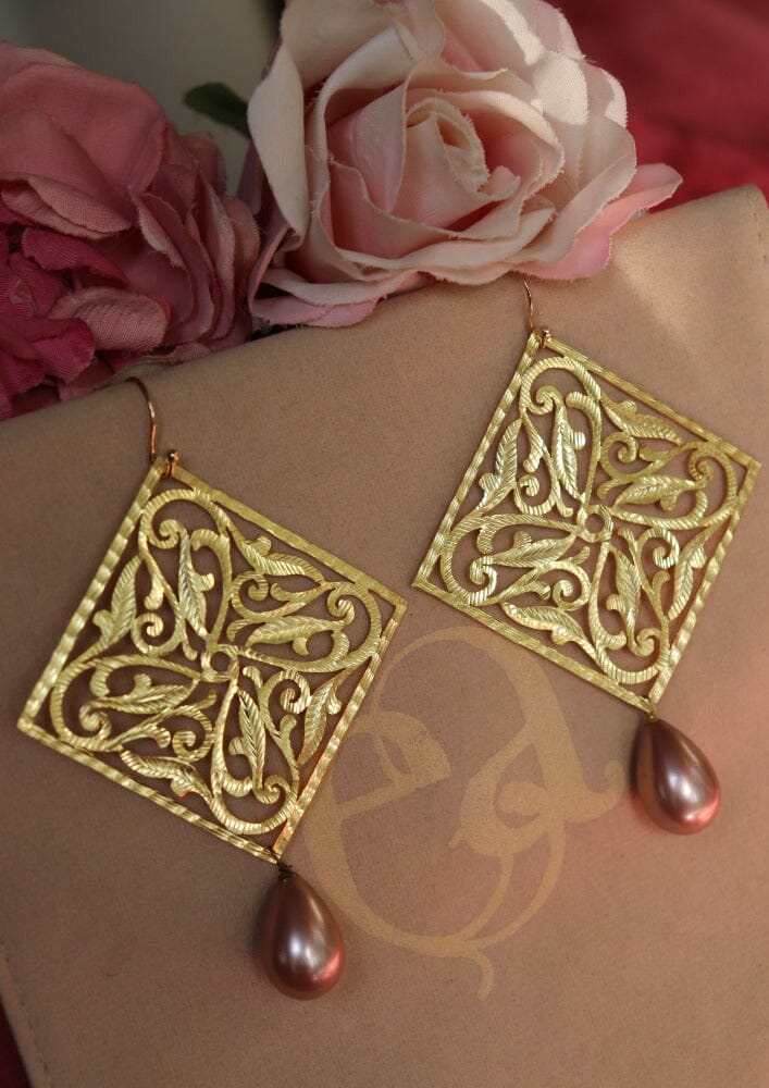 Byzantine Square Earrings - Large