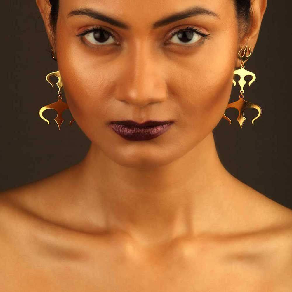 3 Layered Trishul Earrings