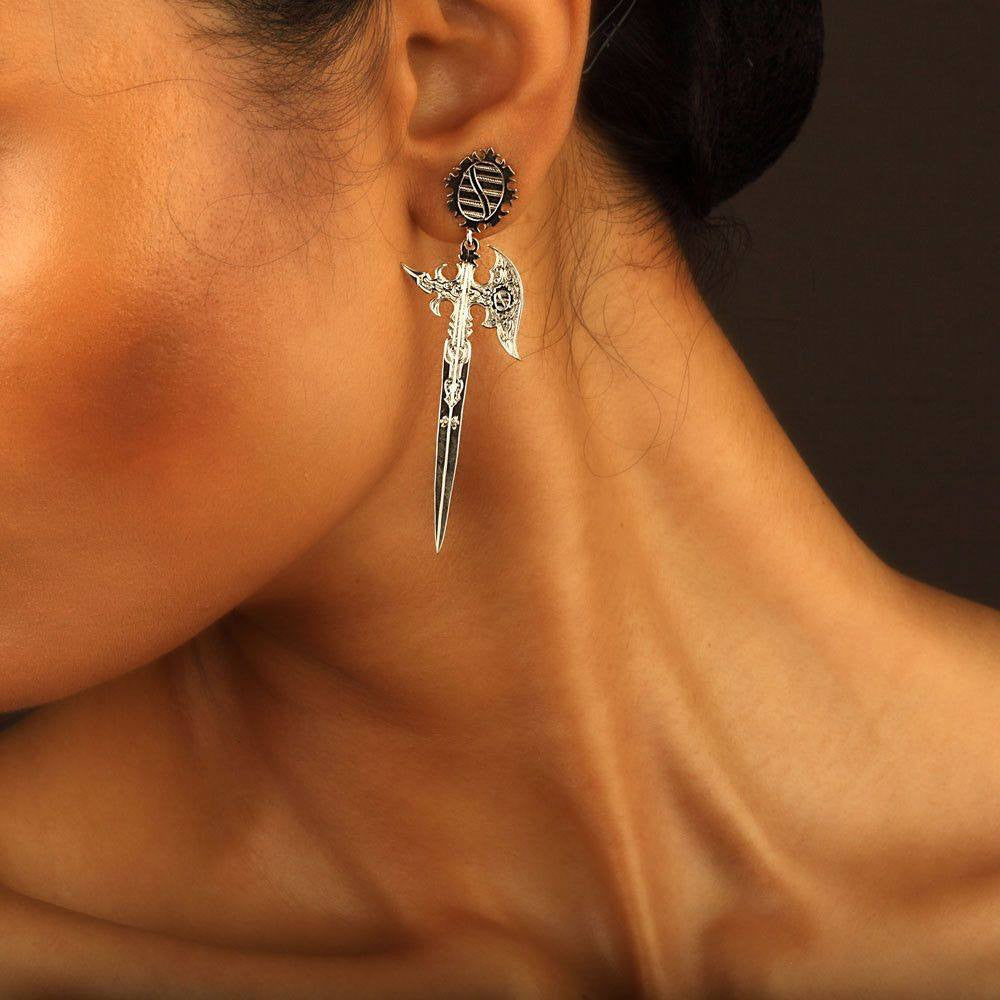 16th Century Saxon Knife Inspired Earrings - Small