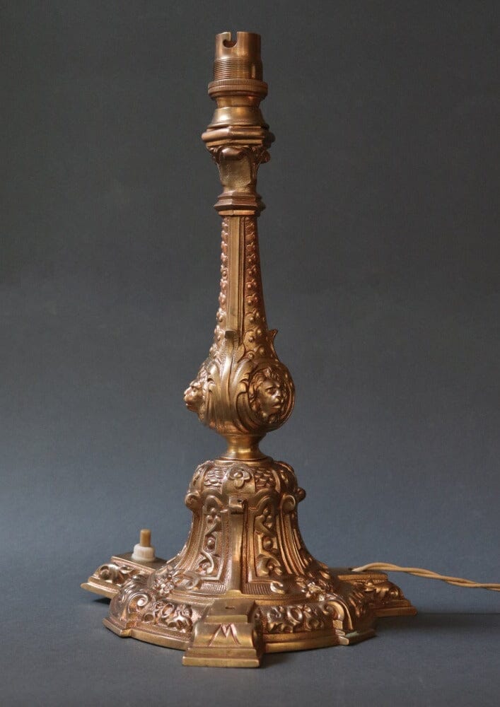 Vintage Brass Candlestick Table Lamp