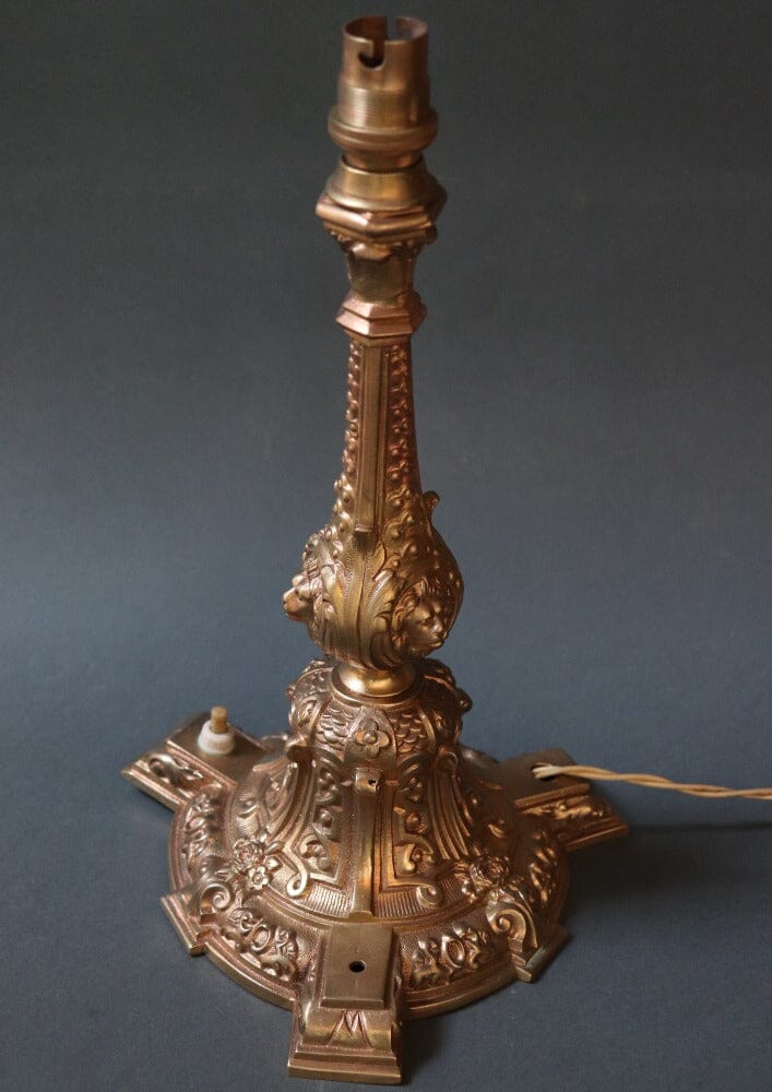 Antique Brass Table Lamp with Claw Feet