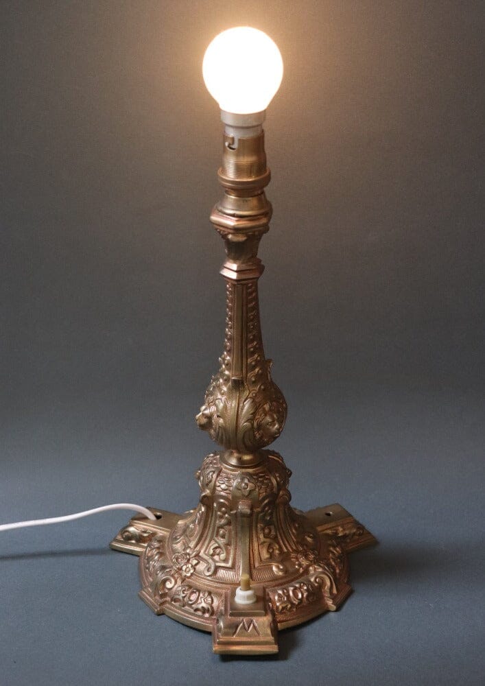 Antique Brass Table Lamp with Claw Feet