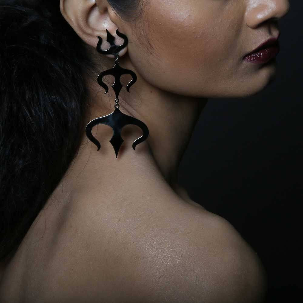 MQ 3 Layer Trishul Earrings