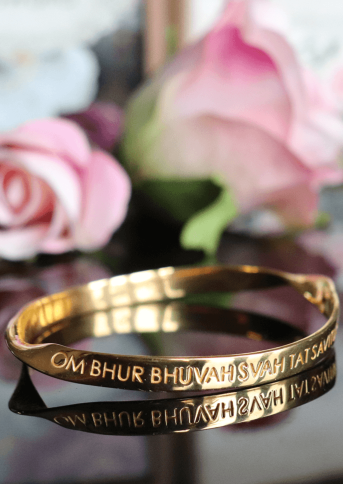 Engraved bangle with Gayatri Mantra or your custom phrase