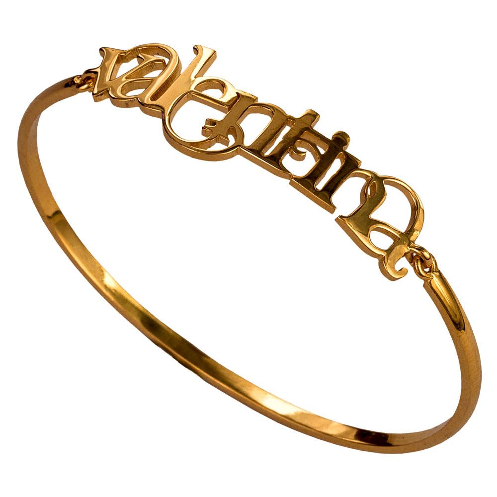 Name Bangle - Hinge Style - English